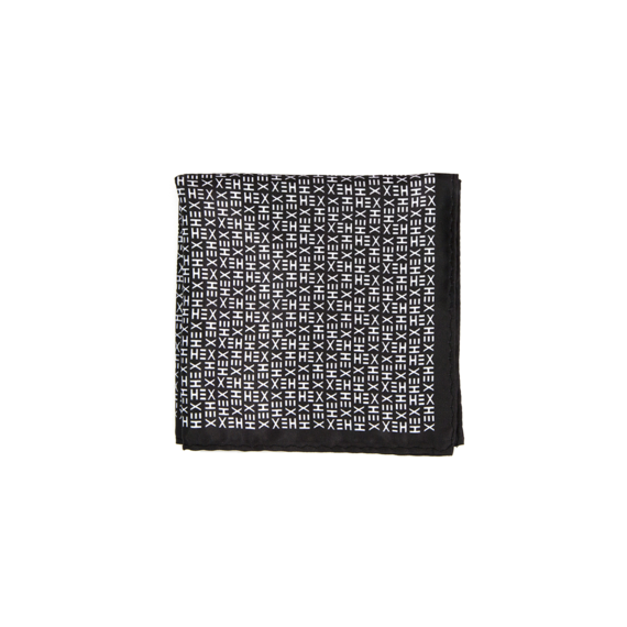 HEX TIE Pocket Square - BLACK